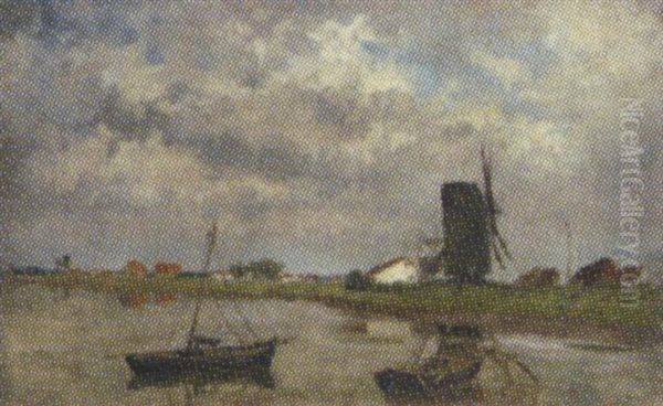 Au Bord De La Riviere Oil Painting by Charles Emmanuel Joseph Roussel