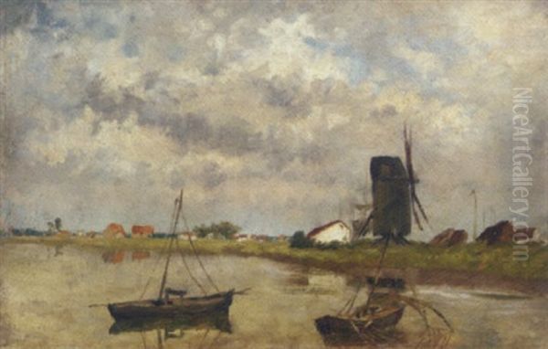 Au Bord De La Riviere Oil Painting by Charles Emmanuel Joseph Roussel