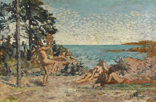 Faune Dansant Au Tambourin Oil Painting by Ker Xavier Roussel