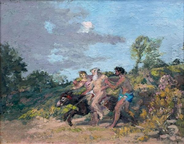 Bacchus Chevauchant Un Ane Dans Un Paysage Oil Painting by Ker Xavier Roussel