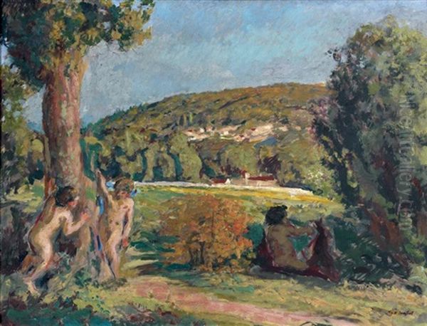 Enfants Jouant, La Douceur De Vivre Oil Painting by Ker Xavier Roussel