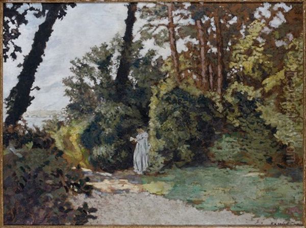 Muse Au Bord Du Chemin Et Etude (recto-verso) Oil Painting by Ker Xavier Roussel