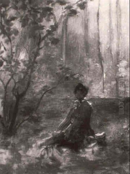 Frau In Waldlandschaft Oil Painting by Ker Xavier Roussel