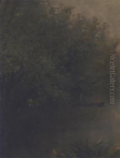 Punting On The River Oil Painting by Theodore Casimir Roussel