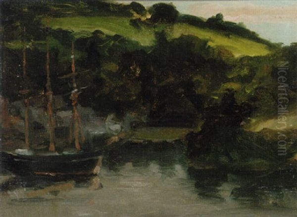 Fowey, Cornwall Oil Painting by Theodore Casimir Roussel