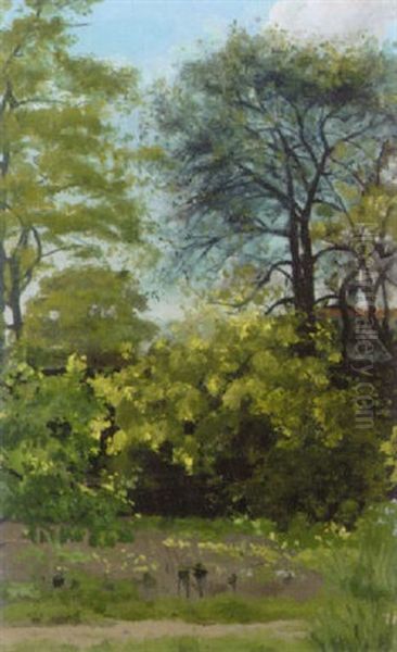 The Garden At Belfield House Oil Painting by Theodore Casimir Roussel