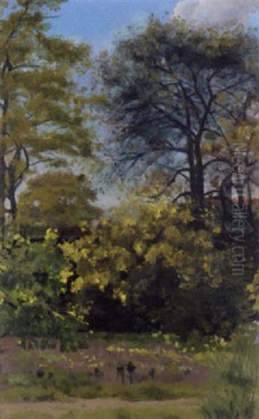 The Garden At Belfield House Oil Painting by Theodore Casimir Roussel