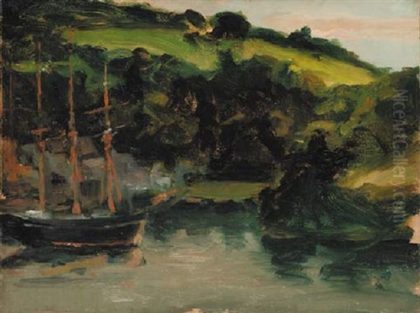 Fowey, Cornwall Oil Painting by Theodore Casimir Roussel