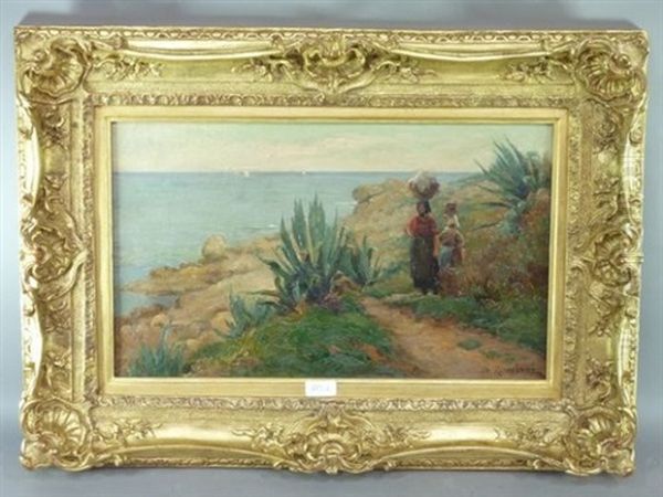 Paysage Corse Oil Painting by Charles Claude Etienne Rouviere