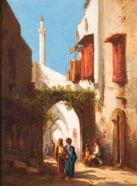 Scene De Rue Au Liban Oil Painting by Antoine Roux