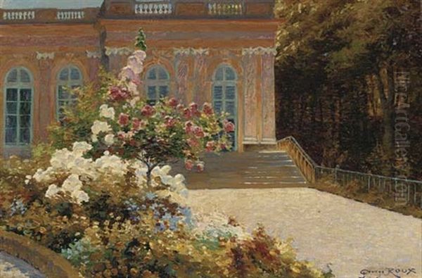 Les Roses De Trianon, Versailles Oil Painting by George Roux