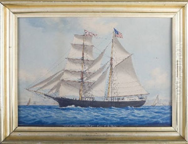 The American Brigantine Tubal Cain Oil Painting by Louis Francois Prosper Roux