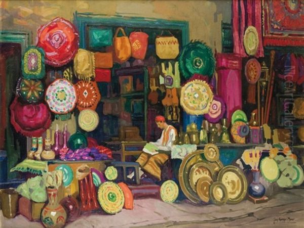 Scene De Souk Oil Painting by Tony Georges Roux