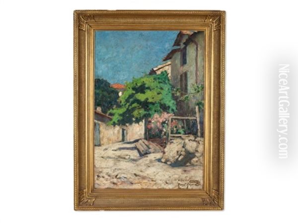 Provencal Town Oil Painting by Antonin Marius Auguste Roux-Renard