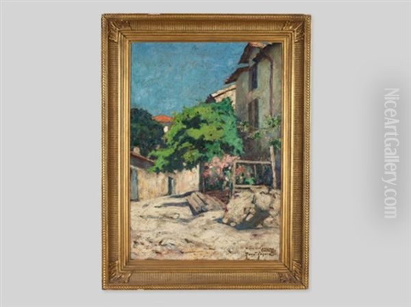 Provencal Town Oil Painting by Antonin Marius Auguste Roux-Renard