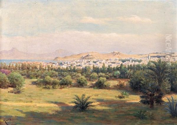 Une Vue D'algerie Oil Painting by Henri Rovel