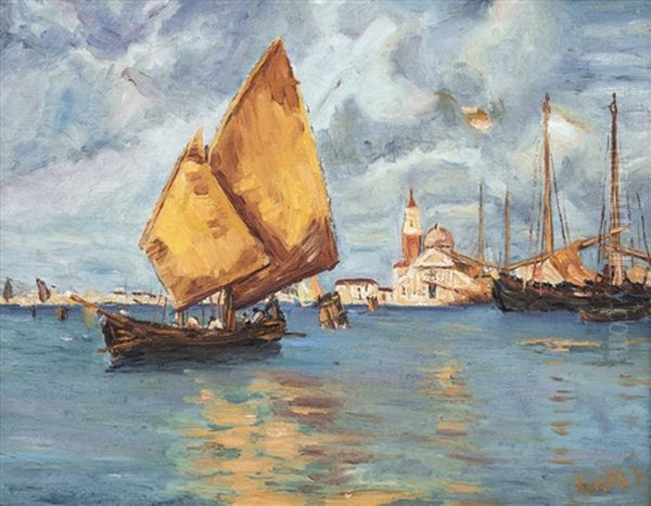 Marina Veneziana Oil Painting by Francesco Rovetta