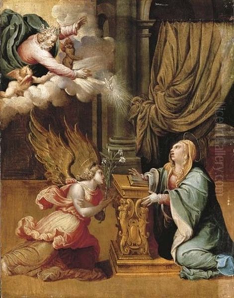 The Annunciation Oil Painting by Pedro Roviale