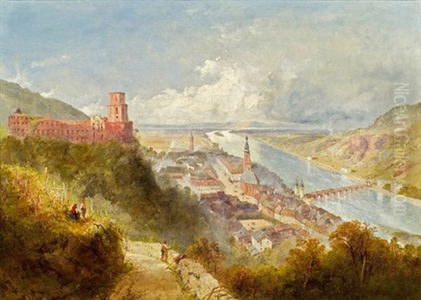 Blick Auf Heidelberg Oil Painting by Thomas Charles Leeson Rowbotham