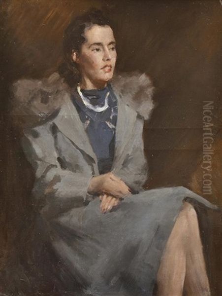 Portrait Of Ida Robertson Oil Painting by William Nicholas Rowell