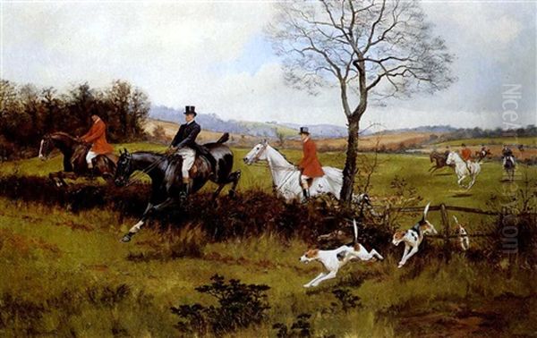 Over The Hedge Oil Painting by George Derville Rowlandson