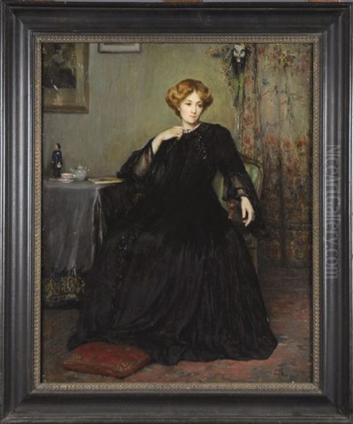 Portrait De Femme Dans Un Interieur by Dolf van Roy