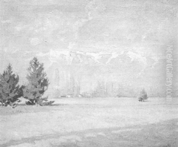 Montagne Des Alpes Oil Painting by Louis Georges Eleonor Roy