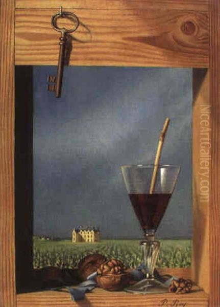 Nature Morte Au Verre Oil Painting by Pierre Roy