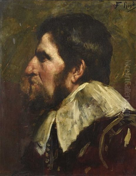 Tete D'homme A La Barbe Oil Painting by Ferdinand Victor Leon Roybet