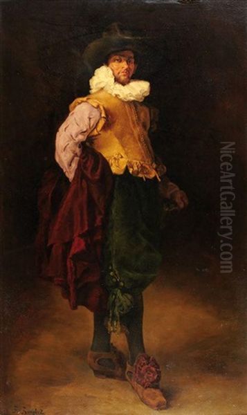 Portrait De Gentilhomme Du Xviie Oil Painting by Ferdinand Victor Leon Roybet