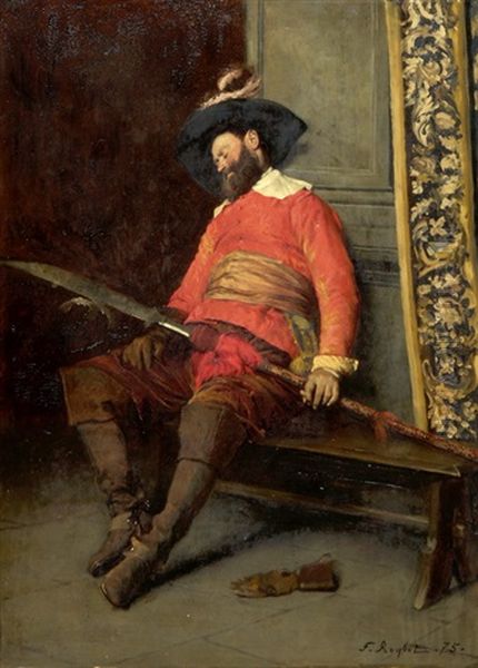 Schlafender Soldat Oil Painting by Ferdinand Victor Leon Roybet