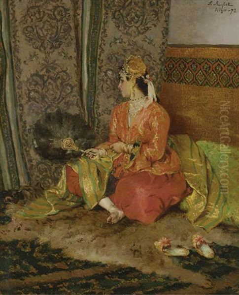 An Algerian Beauty Oil Painting by Ferdinand Victor Leon Roybet