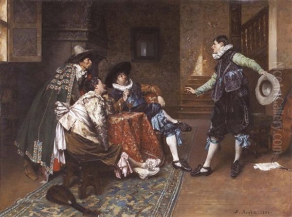 The Troubadors Oil Painting by Ferdinand Victor Leon Roybet