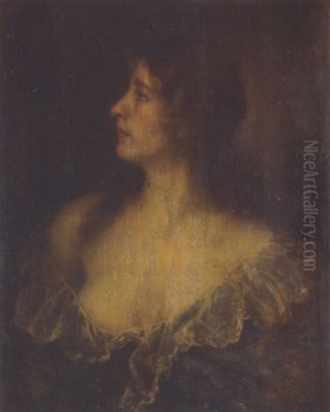 Jeune Femme De Qualite Oil Painting by Ferdinand Victor Leon Roybet