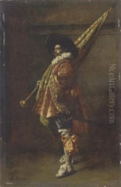 The Flag Bearer Oil Painting by Ferdinand Victor Leon Roybet