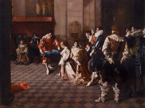 Benediction A La Cour Du Roi Soleil Oil Painting by Ferdinand Victor Leon Roybet