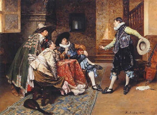 An Engaging Tale Oil Painting by Ferdinand Victor Leon Roybet