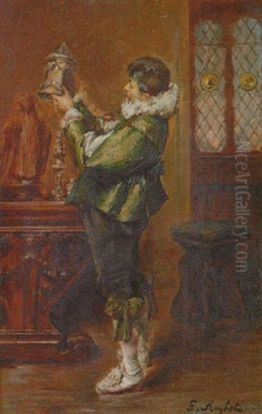 Homme Tenant Une Choppe Oil Painting by Ferdinand Victor Leon Roybet