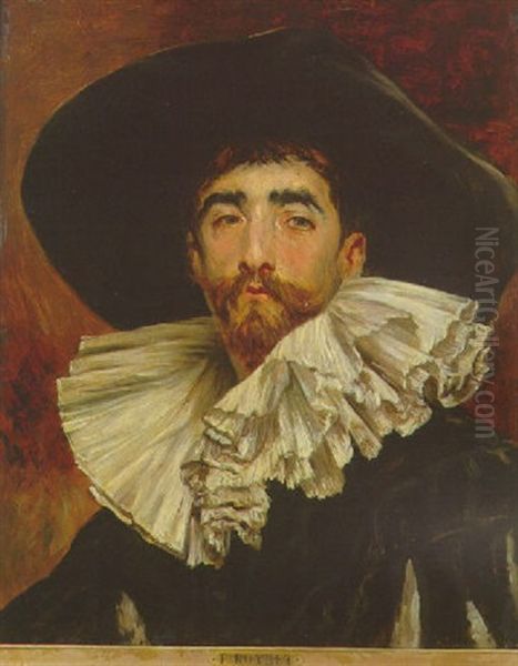 Gentilhomme En Buste Oil Painting by Ferdinand Victor Leon Roybet