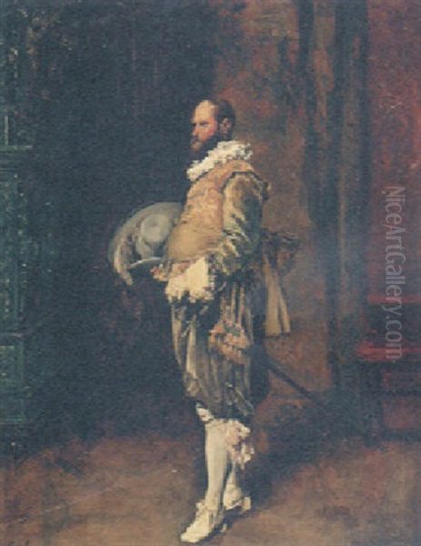 An Infantry Officer Oil Painting by Ferdinand Victor Leon Roybet