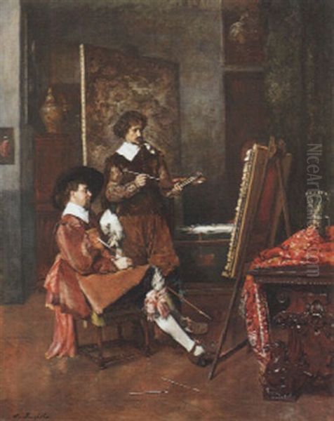 L'amateur Dans L'atelier Oil Painting by Ferdinand Victor Leon Roybet