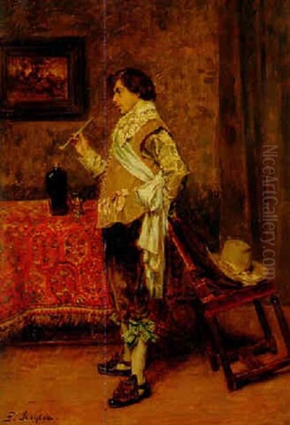 Le Fumeur Oil Painting by Ferdinand Victor Leon Roybet