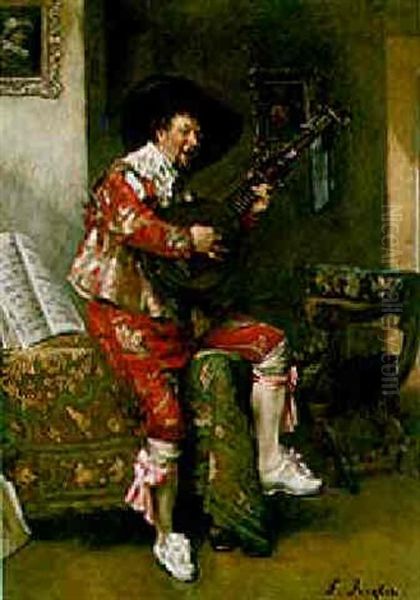 The Lute Player Oil Painting by Ferdinand Victor Leon Roybet