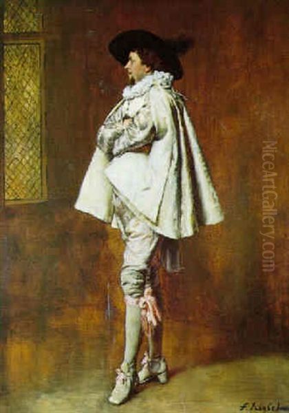 Cavalier En Blanc Oil Painting by Ferdinand Victor Leon Roybet