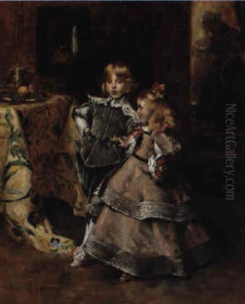 Les Petits Pages Oil Painting by Ferdinand Victor Leon Roybet