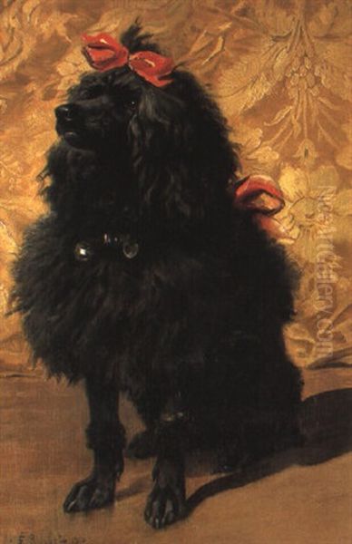 A Poodle Oil Painting by Ferdinand Victor Leon Roybet