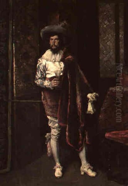 Kavalier In Interieur Oil Painting by Ferdinand Victor Leon Roybet