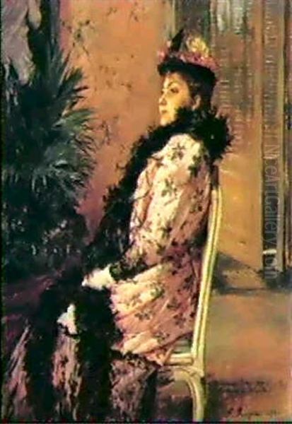 Portrait De Madame Douine Oil Painting by Ferdinand Victor Leon Roybet