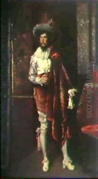 Kavalier In Interieur Oil Painting by Ferdinand Victor Leon Roybet