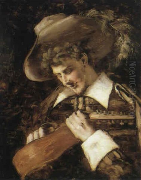 Joueur De Luth Oil Painting by Ferdinand Victor Leon Roybet